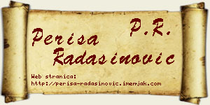 Periša Radašinović vizit kartica